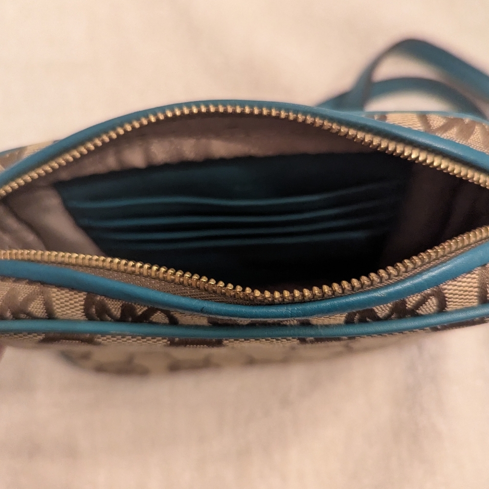 Michael Kors Tan and Teal Crossbody Bag - Picture 6 of 8